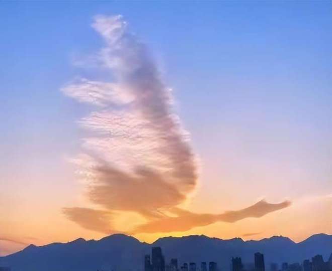 奇观！湖北黄石现“凤舞九天”毛卷云宛如凤凰展翅！怎样形成的(图6)