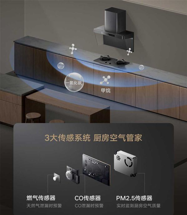 小米全新净烟旗舰！米家智能净烟机P2开售：支持CO、燃气泄露提醒首发3799元(图6)