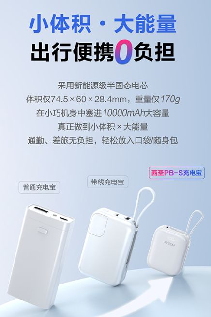 西圣PB-S半固态电芯充电宝正式发布：突破安全极限百元平价挑战旗舰级!(图3)